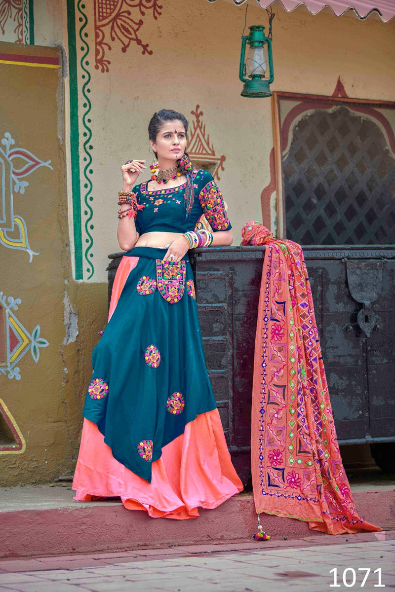 Buy Blue And Pink Patola Lehenga With Rajputi Tunic Online – Vasansi Jaipur